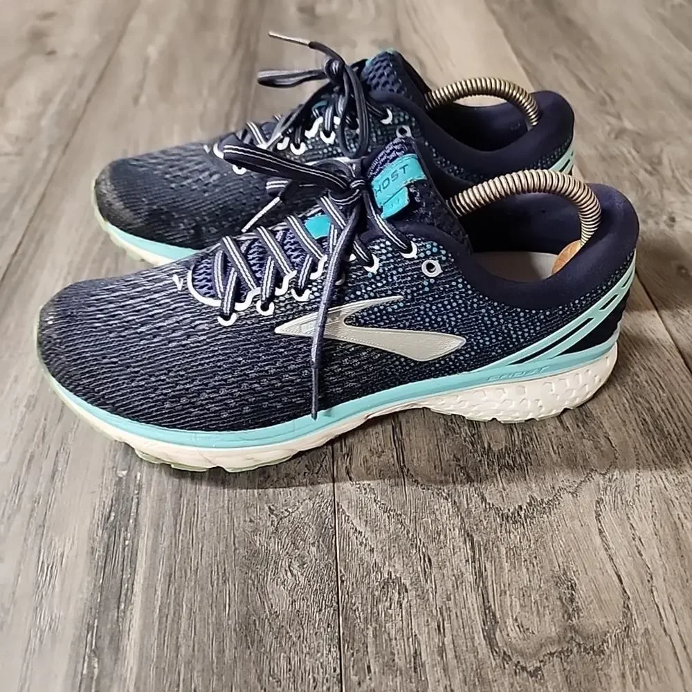 Brooks Ghost 11,Womens Running Shoes, Navy/Grey/Blue, Womens 9 Wide B - Picture 4 of 8